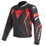 Dainese Avro 4 Leather Jacket -Black-Matt/Lava-Red/White