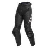 Dainese Delta 3 Lady Leather Pants - Black/Black/White