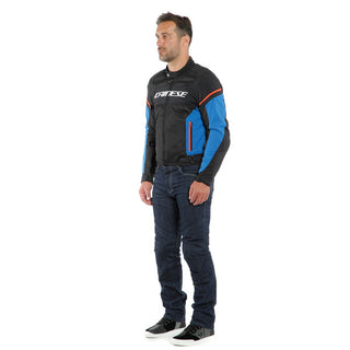 Dainese Air Frame D1 Textile Jacket - Black/Light Blue/Fluo-Red