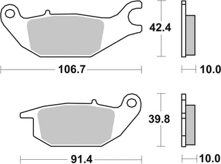 SBS Ceramic Scooter Pad FR-RR - 225HF-