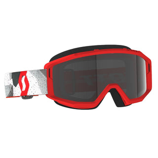 Scott Primal Sand Dust Goggle White/Red/Dark Grey Chrome Lens