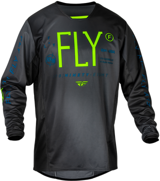 Fly Racing 2024 Kinetic Prodigy Jersey - Charcoal Neon Green True