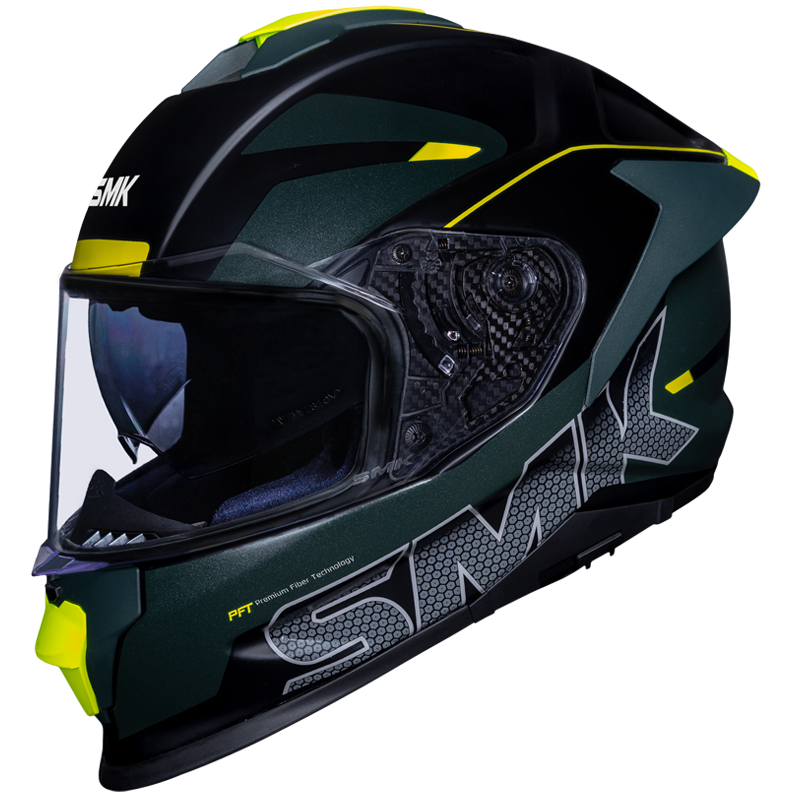 SMK Titan Firefly (MA284) Helmet - Matt Black Green Yellow