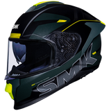 SMK Titan Firefly (MA284) Helmet - Matt Black Green Yellow