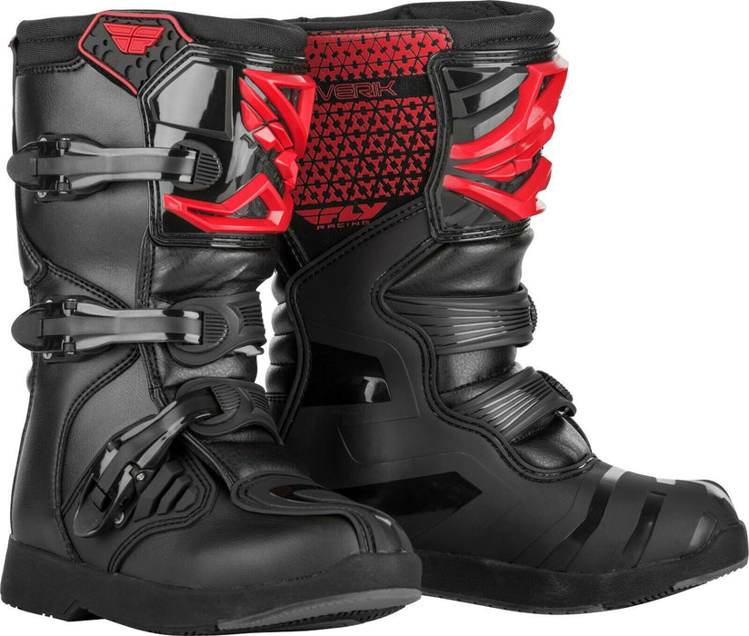 Fly Racing Maverik Motorcycle Youth Boots - Red/Black