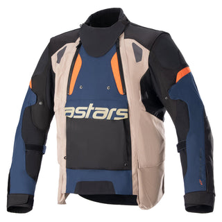 Alpinestars Halo Drystar Adventure Jacket - Dark Blue /Dark Khaki/Flame Orange