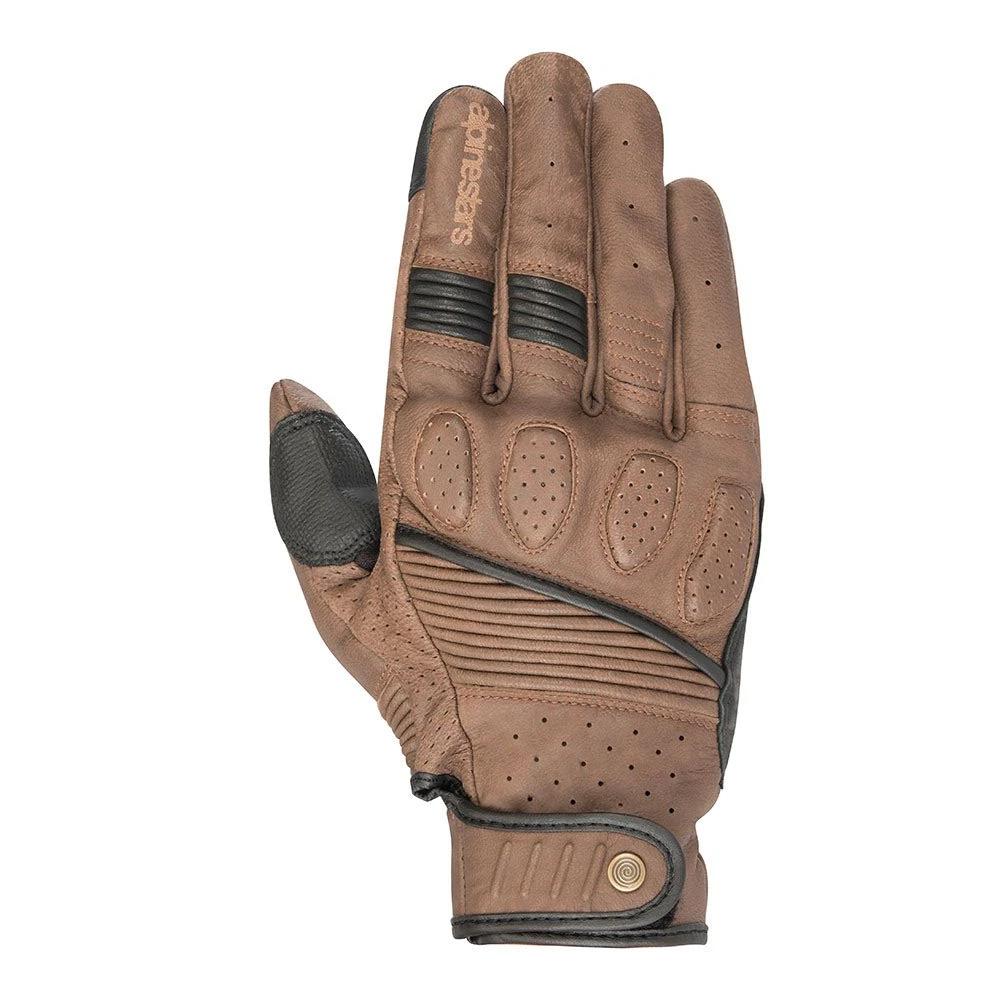 Alpinestars Crazy Eight Leather Gloves Brown Black
