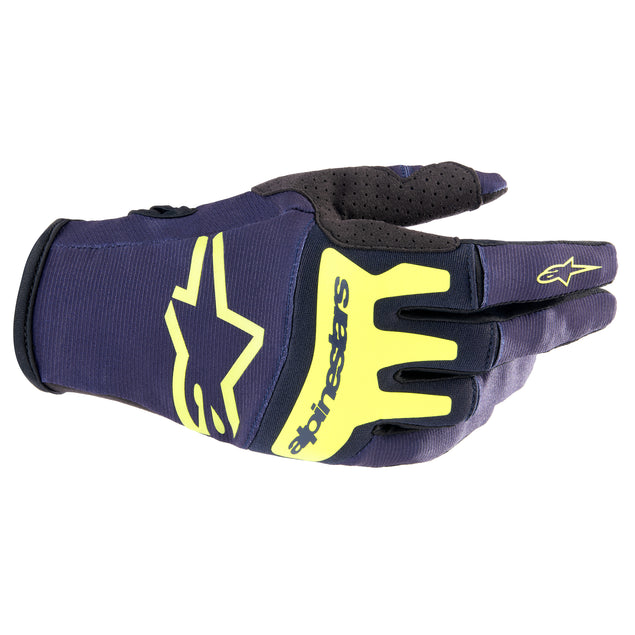 Alpinestars 2023 Techstar Gloves - Night Navy Yellow Fluro