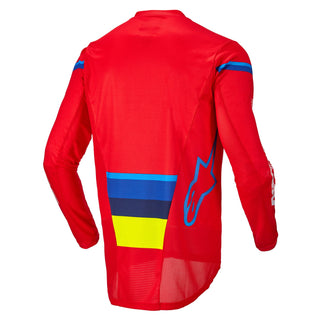 Alpinestars 2022 Techstar Quadro Jersey - Red/Yellow/Fluro Blue