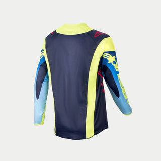 Alpinestars 2024 Kids Racer Hoen Jersey - Fluroyellow Blue Night Navy