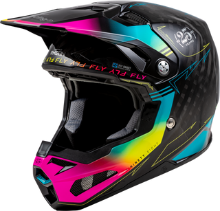 Fly Racing Formula S Carbon Legacy Helmet - Black Electric Blue Fuchsia