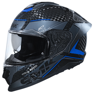 SMK Titan Carbon Nero (GL256) Helmet - Black Blue Grey