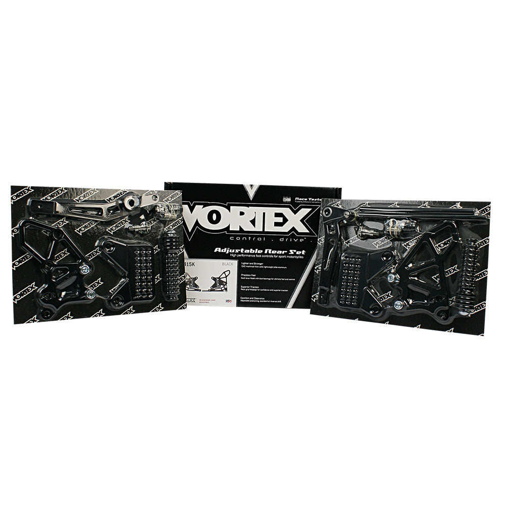 Vortex Rearsets : Kawasaki ZX-6R 09-12' - Black