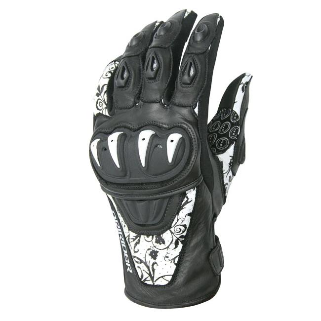 Dririder Stealth Ladies Motorcycle Gloves - White/Black