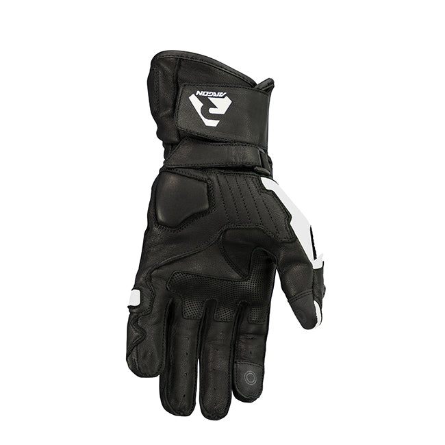 Argon Rush Motorcycle Gloves - Black/White