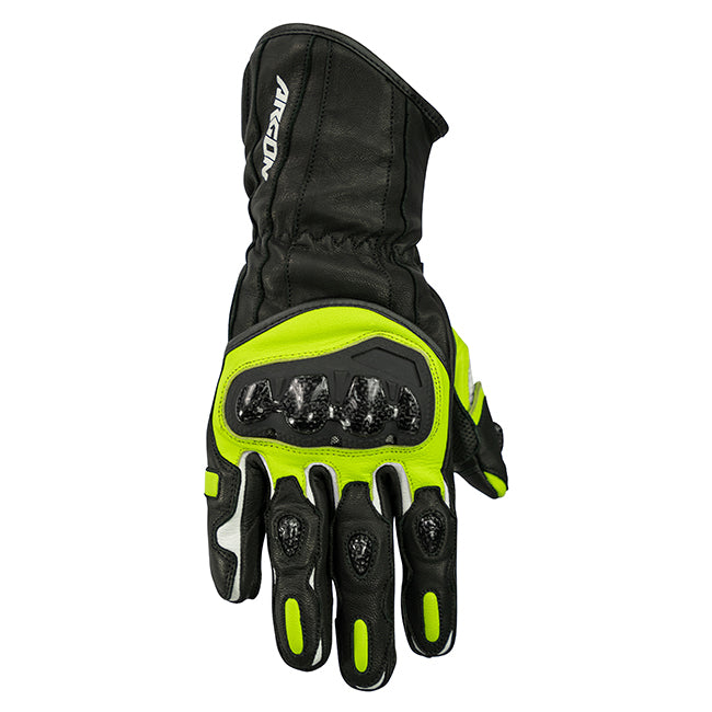 Argon Rush Motorcycle Gloves - Black/Lime