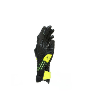 Dainese Carbon 3 Short Gloves - Black/Charcoal-Grey/Fluro Yellow