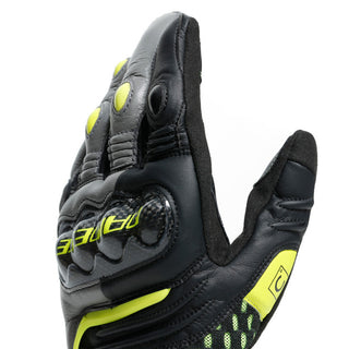 Dainese Carbon 3 Short Gloves - Black/Charcoal-Grey/Fluro Yellow