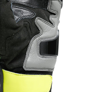 Dainese Carbon 3 Short Gloves - Black/Charcoal-Grey/Fluro Yellow