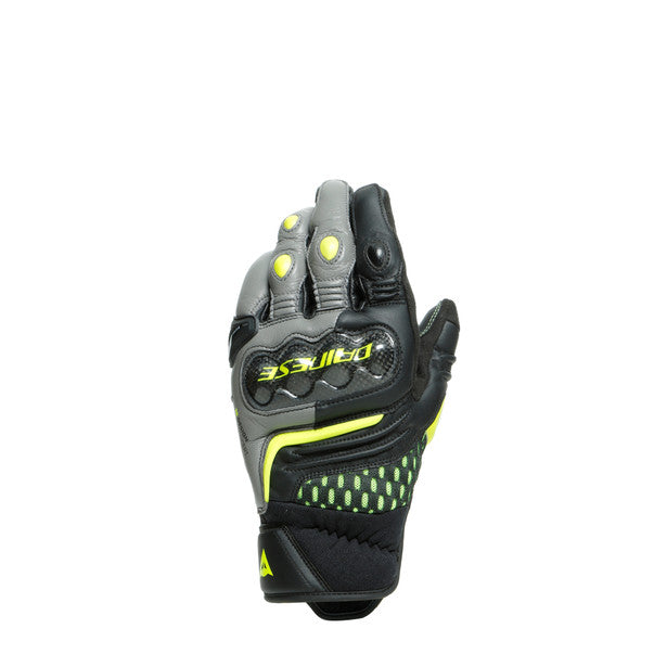 Dainese Carbon 3 Short Gloves - Black/Charcoal-Grey/Fluro Yellow