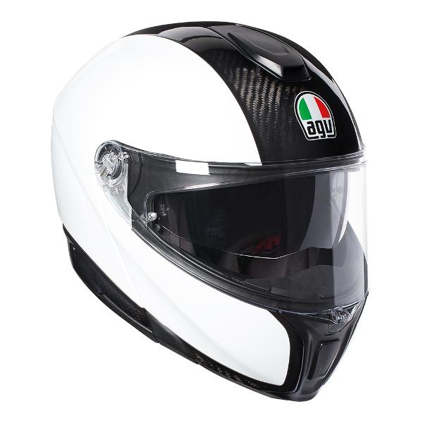 agv k1 helmet white AGV Sport Modular – Carbon / White – MotoHeaven