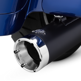 V&H Monster Round Slip-On Black/Chrome Tip Touring 17-20