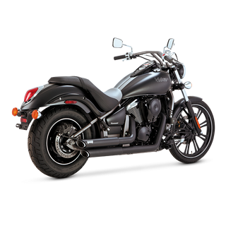 V&H Twin Slash Staggereds Kaw Vn900 Classic/Lt/Custom 06-15 Black