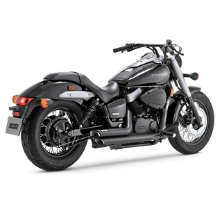 V&H Shortshots Staggereds Black Honda Vt750 Aero/Spirit 04-15