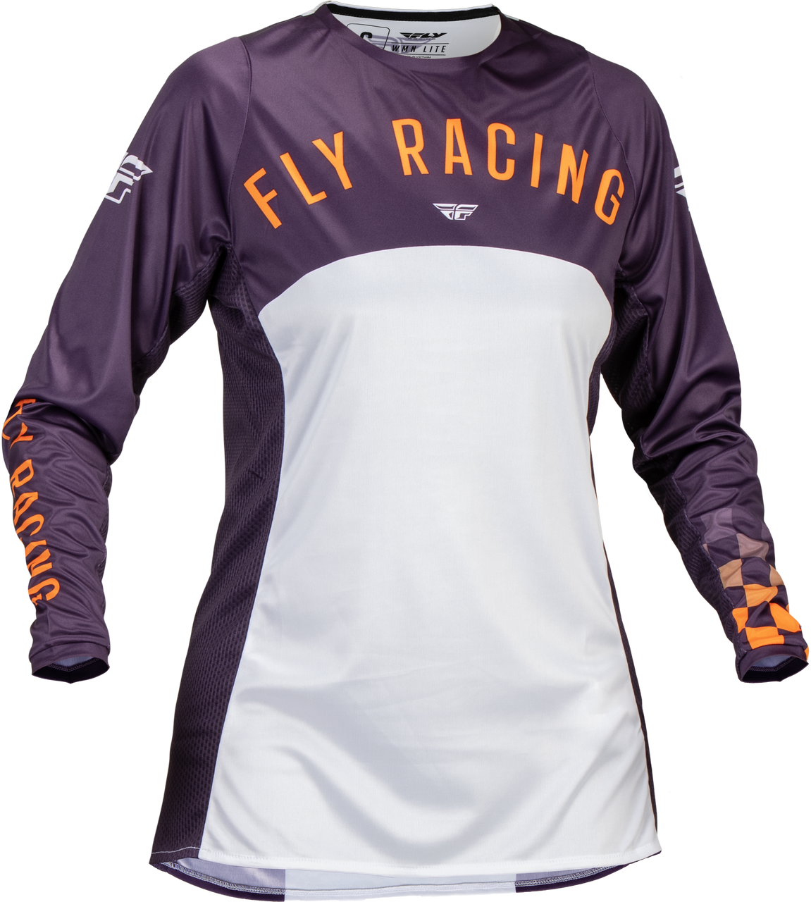 Fly Racing Lite 2024 Ladies Jersey - Purple White Neon Coral