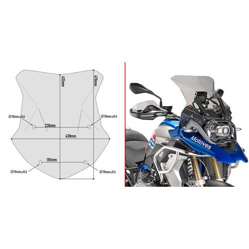 Givi Specific Screen Smoked Tint BMW R1200Gs 16-17