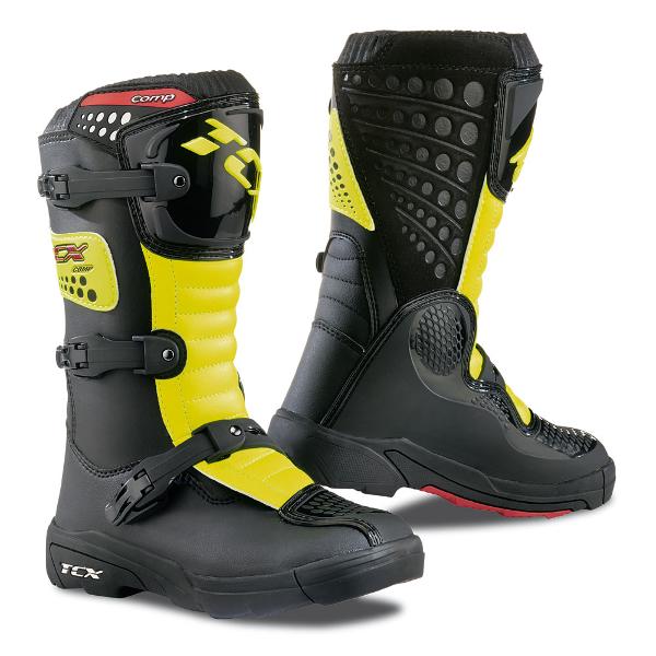 TCX Comp Youth Boots– Black/Yellow - MotoHeaven
