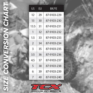 TCX Comp Youth Boots– Black/Yellow - MotoHeaven