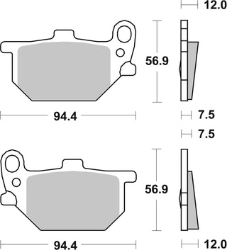 SBS Organic Brake Pads Front-Rear - 528HF-