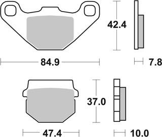 SBS Organic Brake Pads Front-Rear - 548HF-