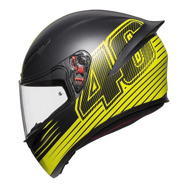 AGV K1 Edge Full Face Helmet - Black/Yellow - MotoHeaven