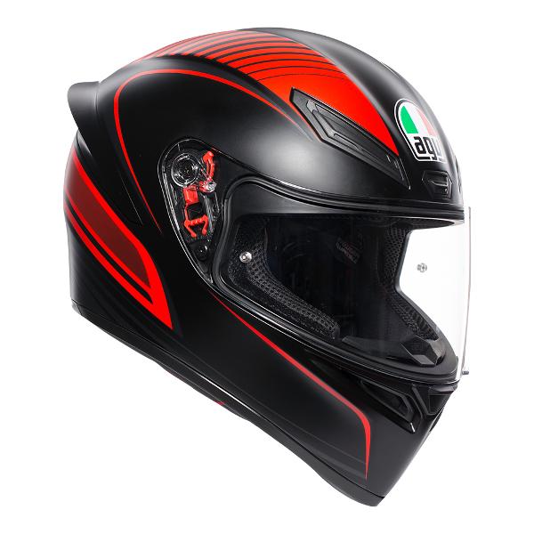 AGV K1 Warmup Full Face Helmet - Black/Red - MotoHeaven