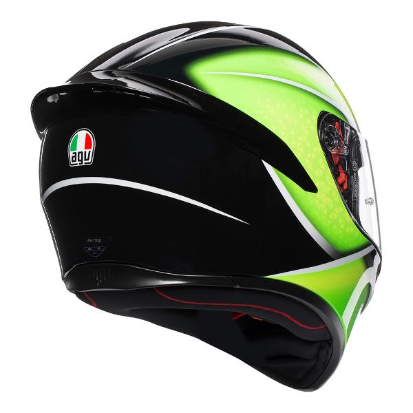 AGV K1 Qualify Full Face Helmet - Black/Lime - MotoHeaven