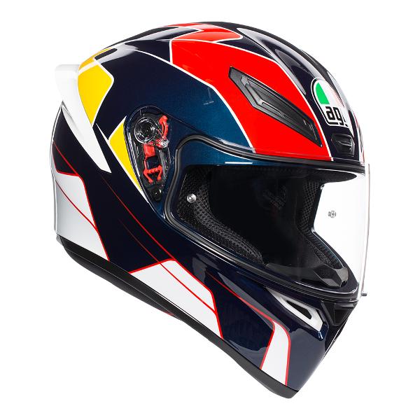 AGV K1 Pitlane Full Face Helmet - Blue/Red/Yellow - MotoHeaven