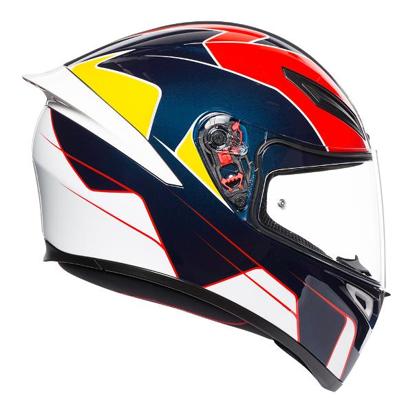 AGV K1 Pitlane Full Face Helmet - Blue/Red/Yellow - MotoHeaven