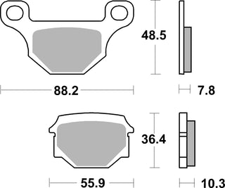 SBS Organic Brake Pads Front-Rear - 585HF-