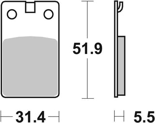 SBS Organic Brake Pads Front-Rear - 595HF-