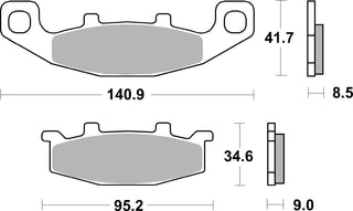 SBS Organic Brake Pads Front-Rear - 597HF-
