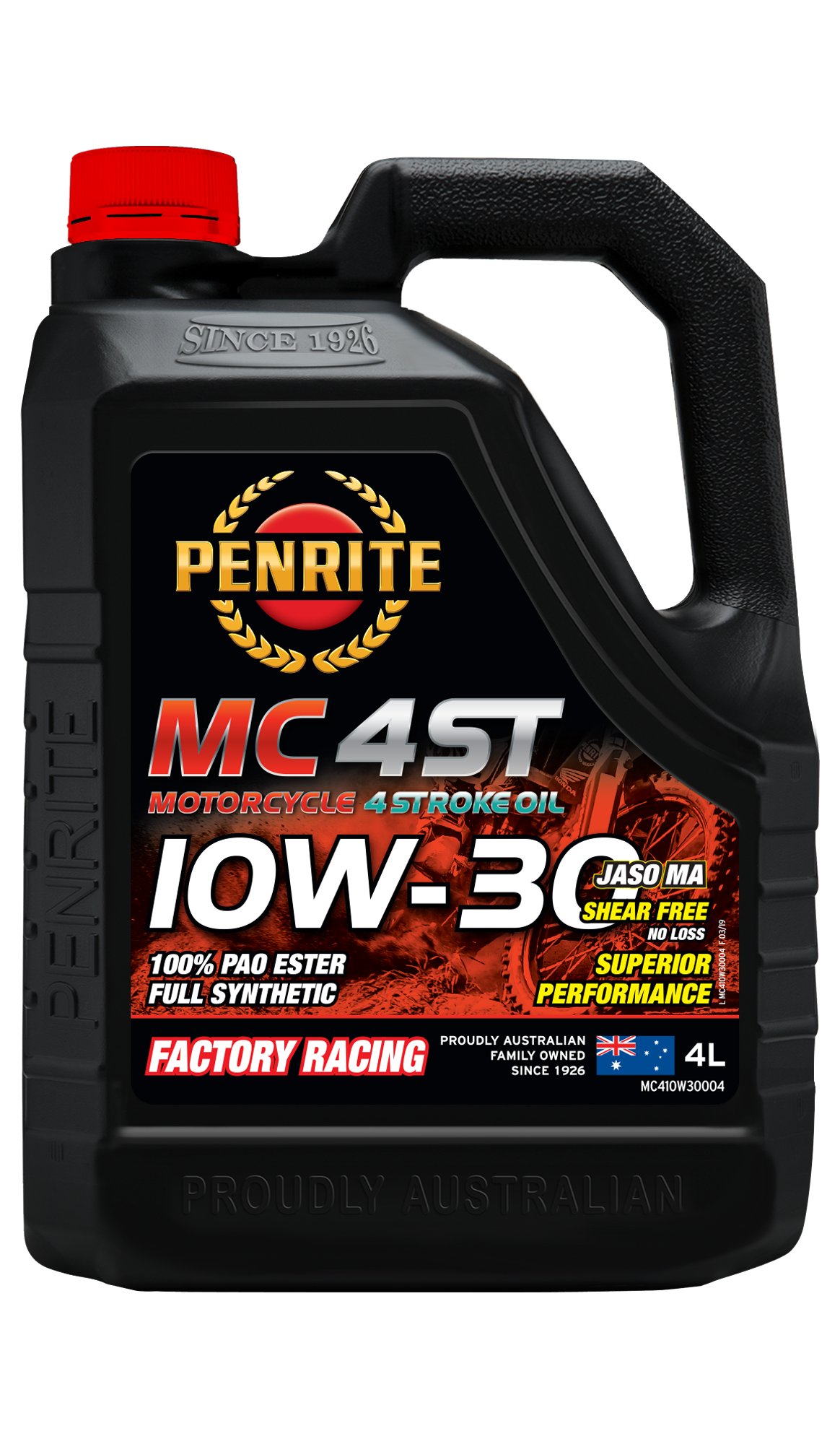 Penrite MC-4ST 10W-30 100% Pao Ester Full Synthetic Engine Oil 4 Litre