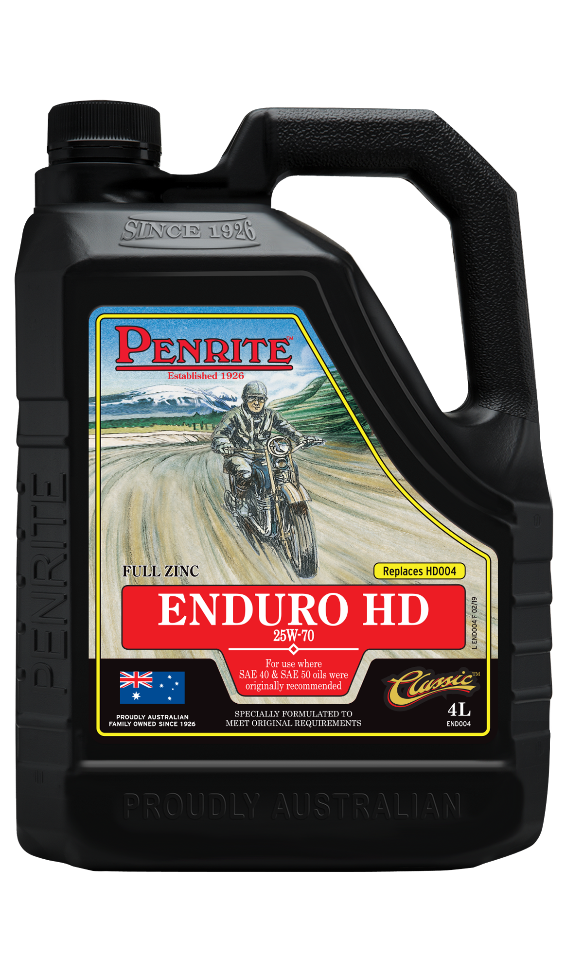 Penrite Enduro HD 25W-70 4 Stroke Mineral Engine Oil 4 Litre