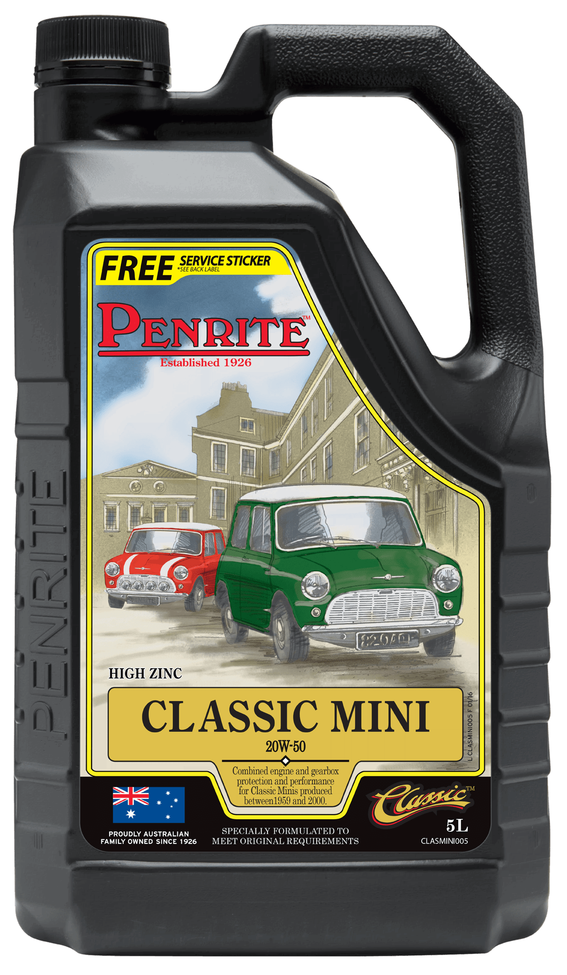 Penrite Classic Mini 20W-50 Mineral Engine Oil 5 Litre