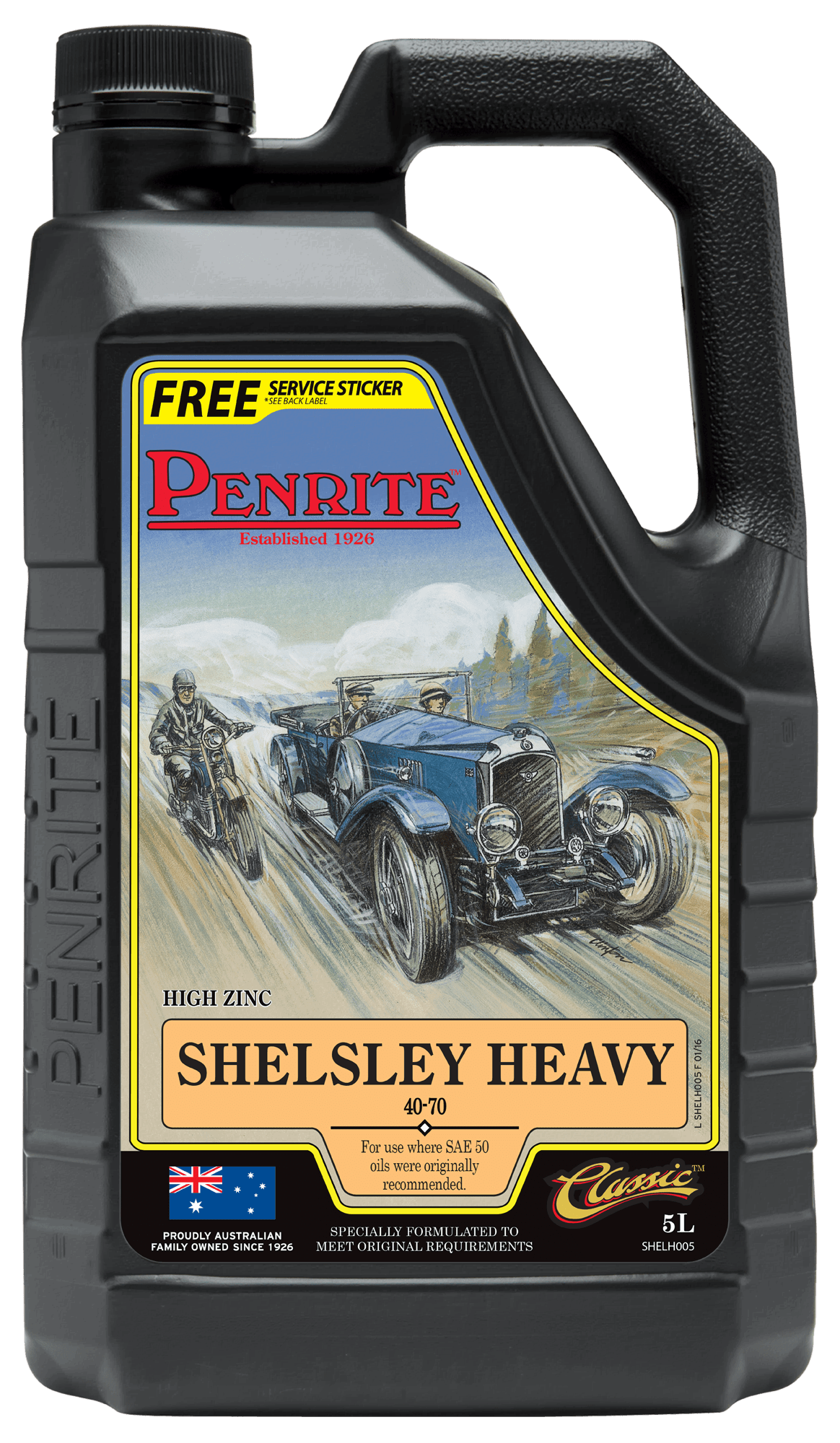 Penrite Shelsley Heavy 40-70 Mineral Engine Oil 5 Litre