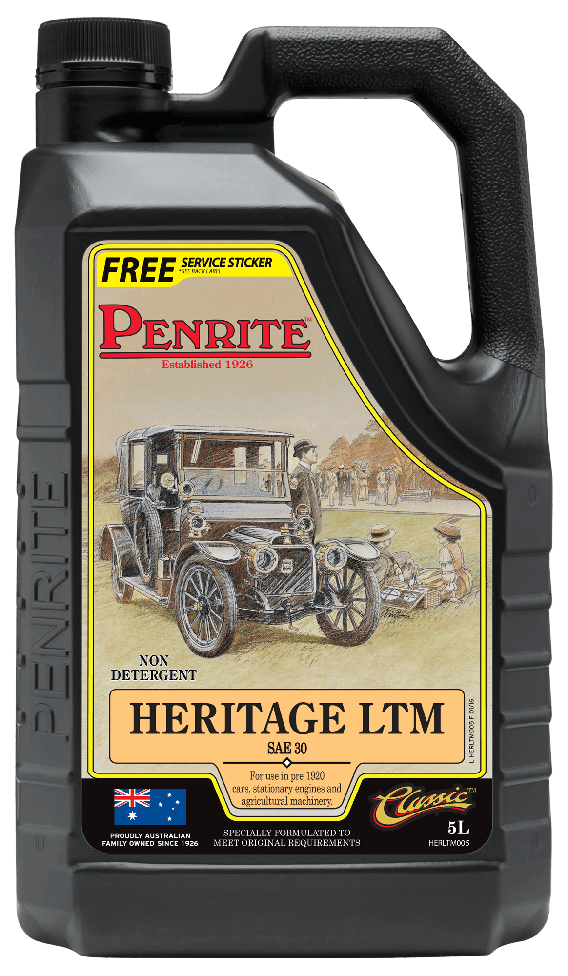 Penrite Heritage Ltm Sae 30 Mineral Engine Oil 5 Litre
