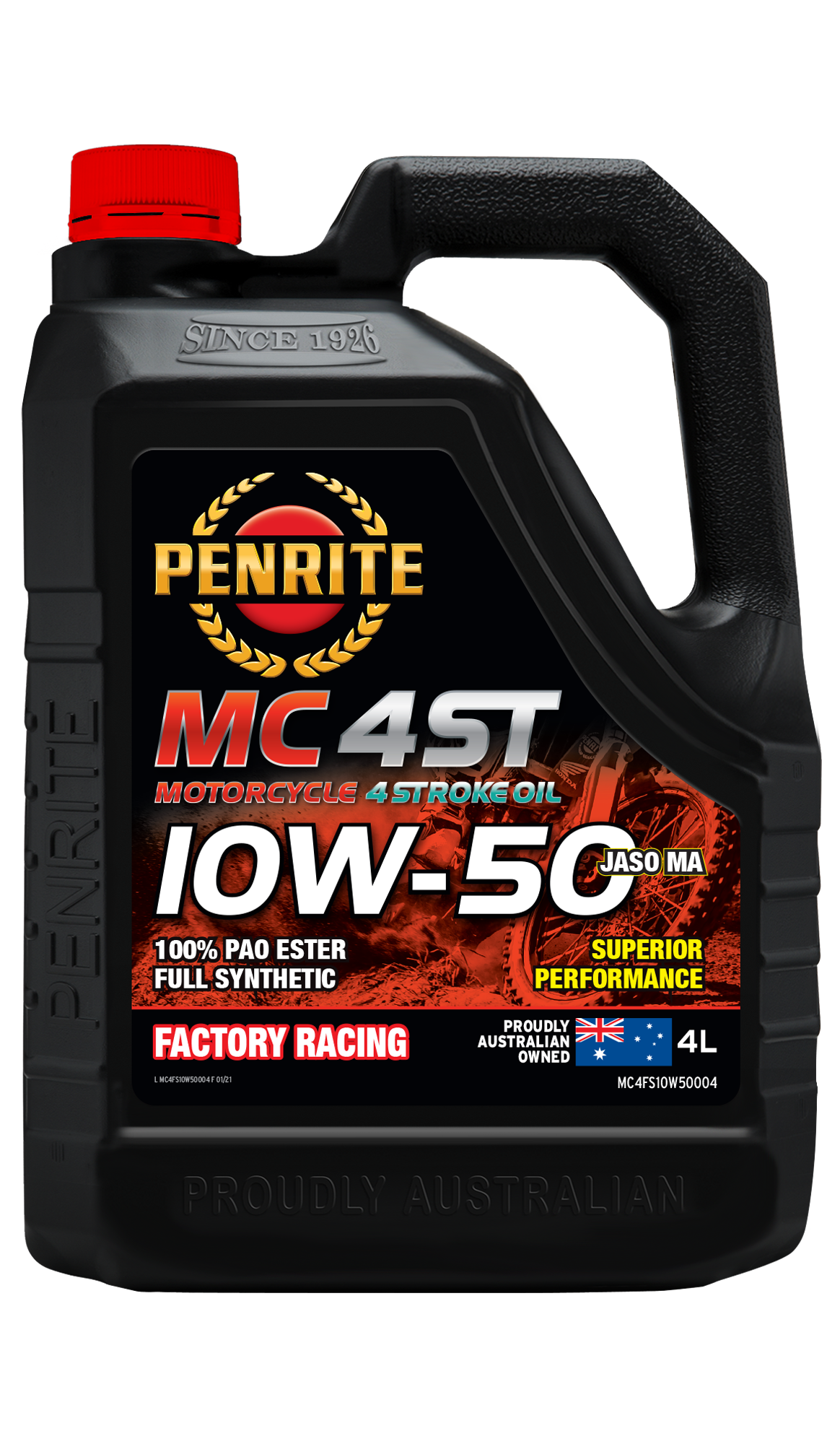 Penrite MC-4ST 10W-50 100% Pao Ester Full Synthetic Engine Oil 4 Litre
