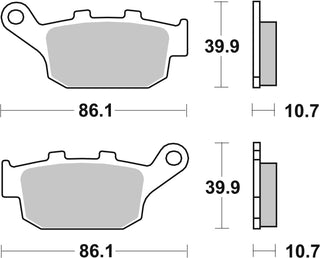 SBS FRICTION - Ceramic Rear Brake Pads - 614HF-