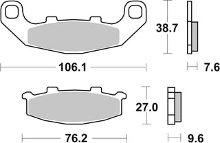 SBS Organic Brake Pads Front-Rear - 615HF-